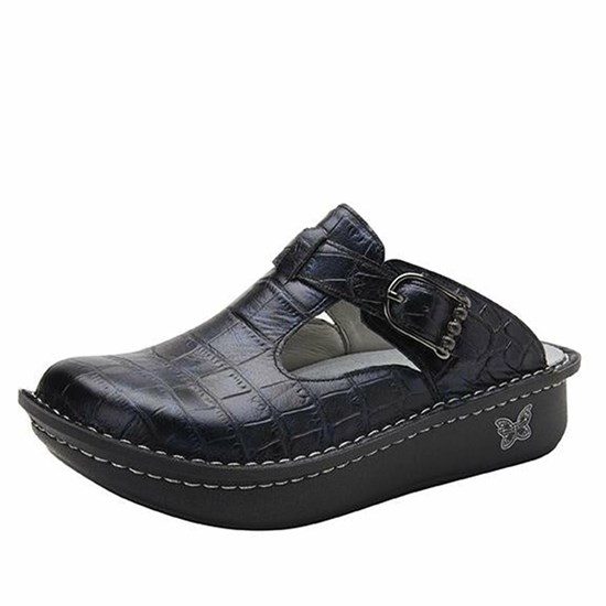 Black Alegria Classic Croco Women's Clogs & Nursing Shoes | 359EZLTSJ