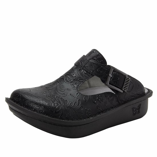 Black Alegria Classic Hello Doily Women's Clogs & Nursing Shoes | 291DPHGOU