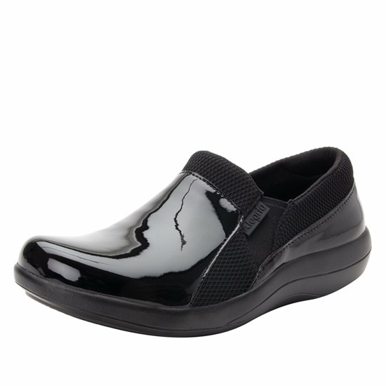 Black Alegria Duette Patent Women's Slip On Shoes | 908WOYEFB