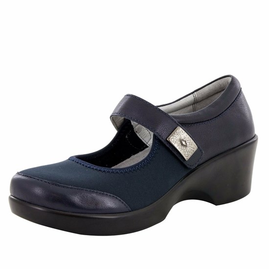 Black Alegria Maya Slate Women's Wedge & Heels | 068JQCLGR