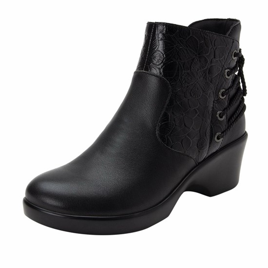 Black Alegria Stevee Cute Stuff Ink Women's Boots | 670KNESMP