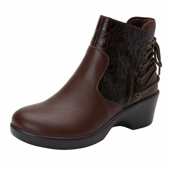 Brown Alegria Stevee Cute Stuff Cocoa Women's Boots | 037MIKTHF