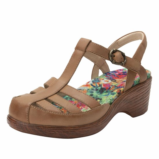 Brown Alegria Summer Cognac Women's Mary Jane Shoes | 563FBWRYZ