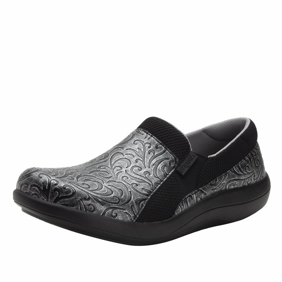 Grey Alegria Duette Iron Women's Slip On Shoes | 482PLWUDR