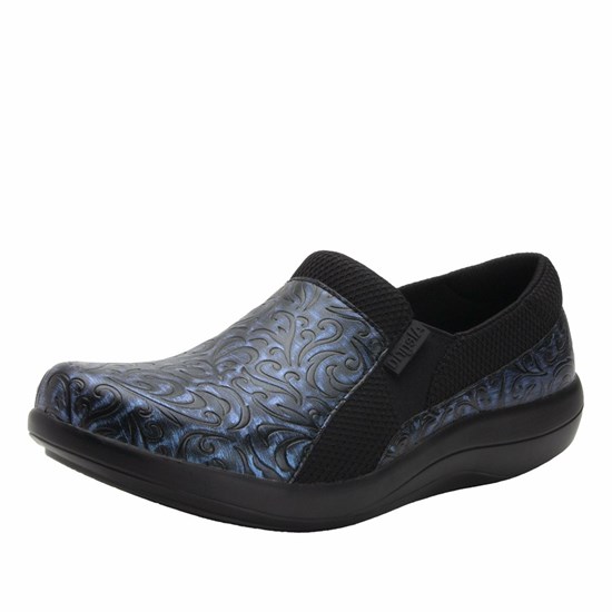 Navy Alegria Duette Steel Women's Slip On Shoes | 492WBFRKQ