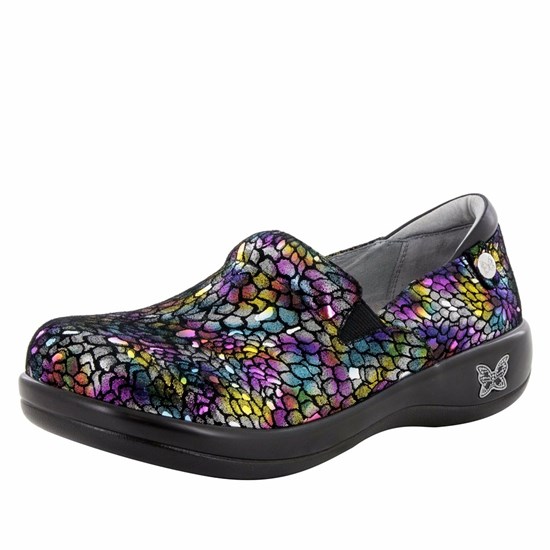 Purple Alegria Keli Minnow Rainbow Professional Women's Slip On Shoes | 926HGOESQ