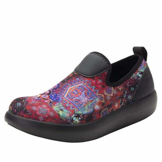 Red/Black Alegria Eden Beauty Blur Women's Slip On Shoes | 291GNTHSJ