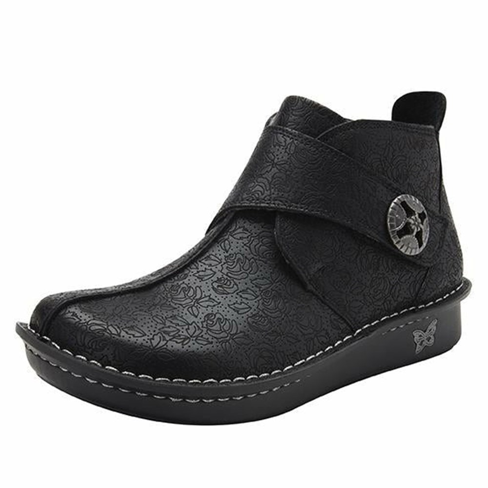 Black Alegria Caiti Ink Impression Women\'s Boots | 416EHJPFA