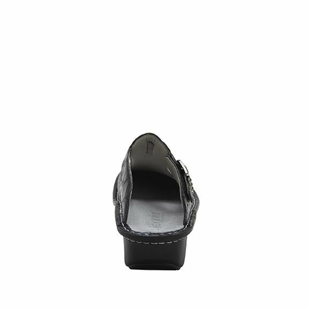 Black Alegria Classic Croco Women's Clogs & Nursing Shoes | 359EZLTSJ