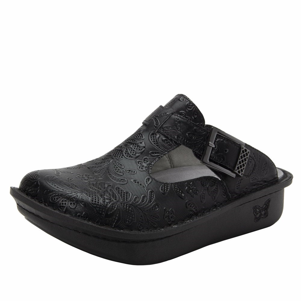 Black Alegria Classic Hello Doily Women\'s Clogs & Nursing Shoes | 291DPHGOU