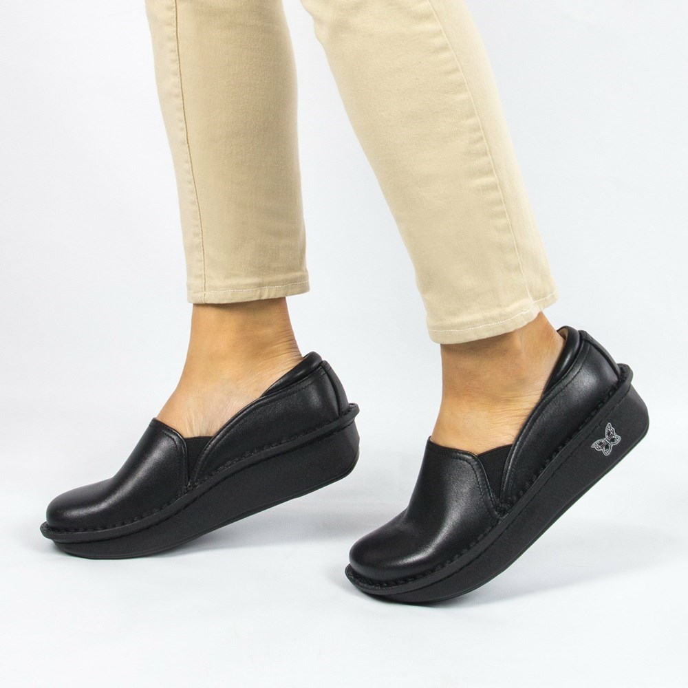 Black Alegria Debra Nappa Women's Slip On Shoes | 718XJEGCW