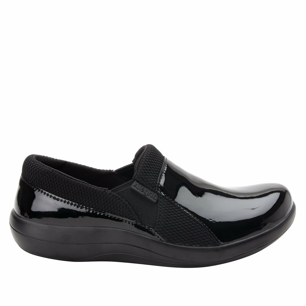 Black Alegria Duette Patent Women's Slip On Shoes | 908WOYEFB