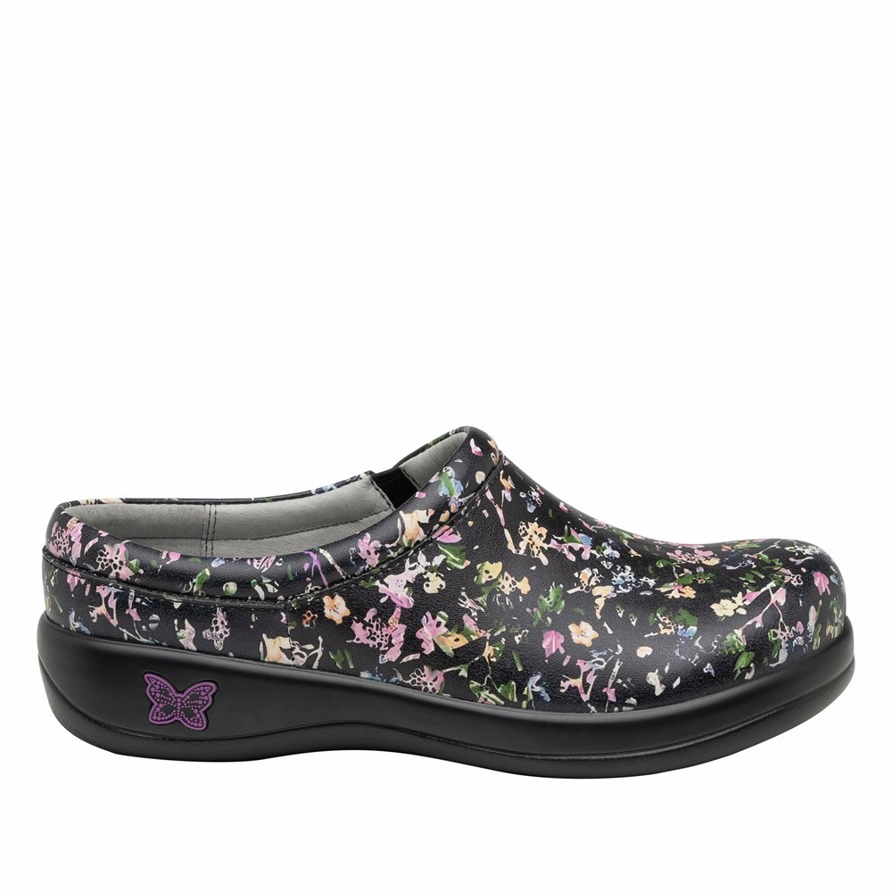 Black Alegria Kayla Dog & Butterfly Professional Women's Slip On Shoes | 639WAQTRU