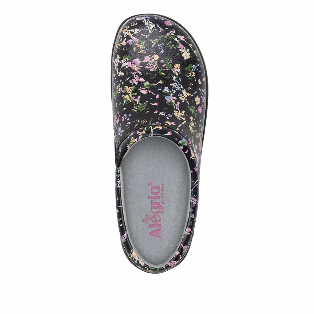 Black Alegria Kayla Dog & Butterfly Professional Women's Slip On Shoes | 639WAQTRU