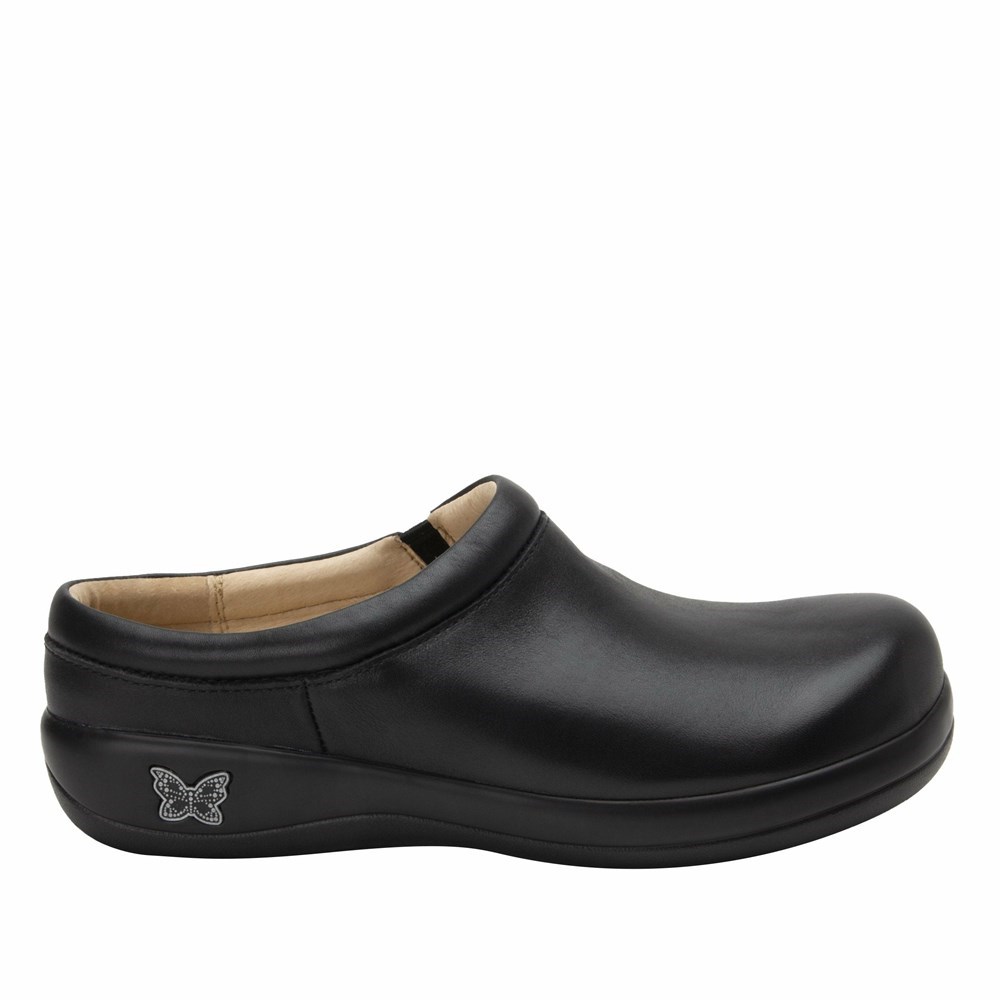 Black Alegria Kayla Nappa Professional Women's Clogs & Nursing Shoes | 253UBAKJC