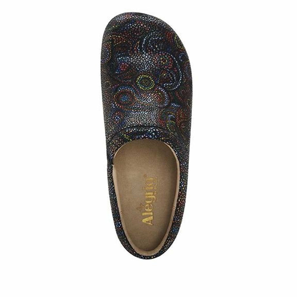 Black Alegria Kayla Splashy Professional Women's Slip On Shoes | 170DUQTHV