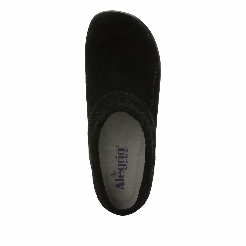 Black Alegria Kyah Suede Women's Clogs & Nursing Shoes | 913JUBQLS