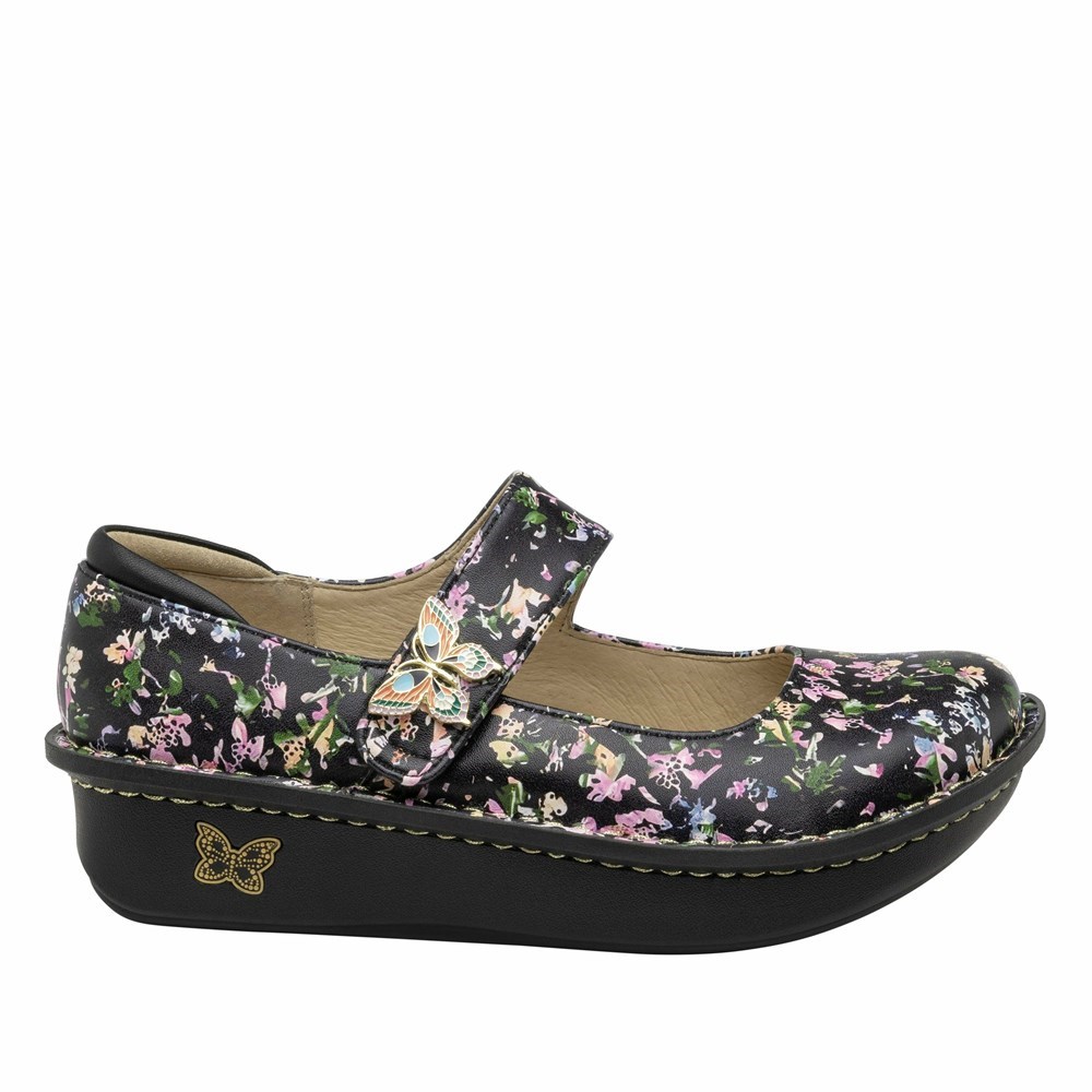 Black Alegria Paloma Dog & Butterfly Women's Mary Jane Shoes | 751DKPLZG