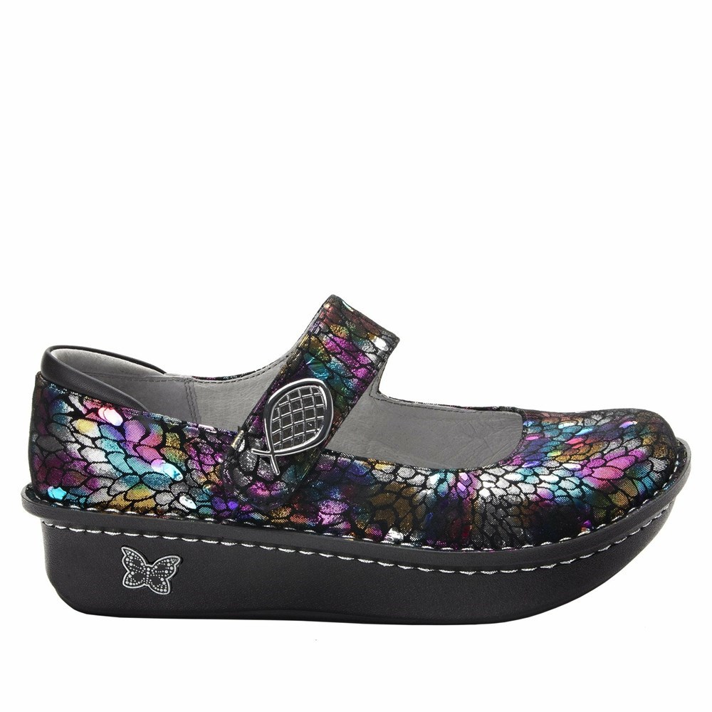 Black Alegria Paloma Minnow Rainbow Women's Mary Jane Shoes | 075ETSOUD