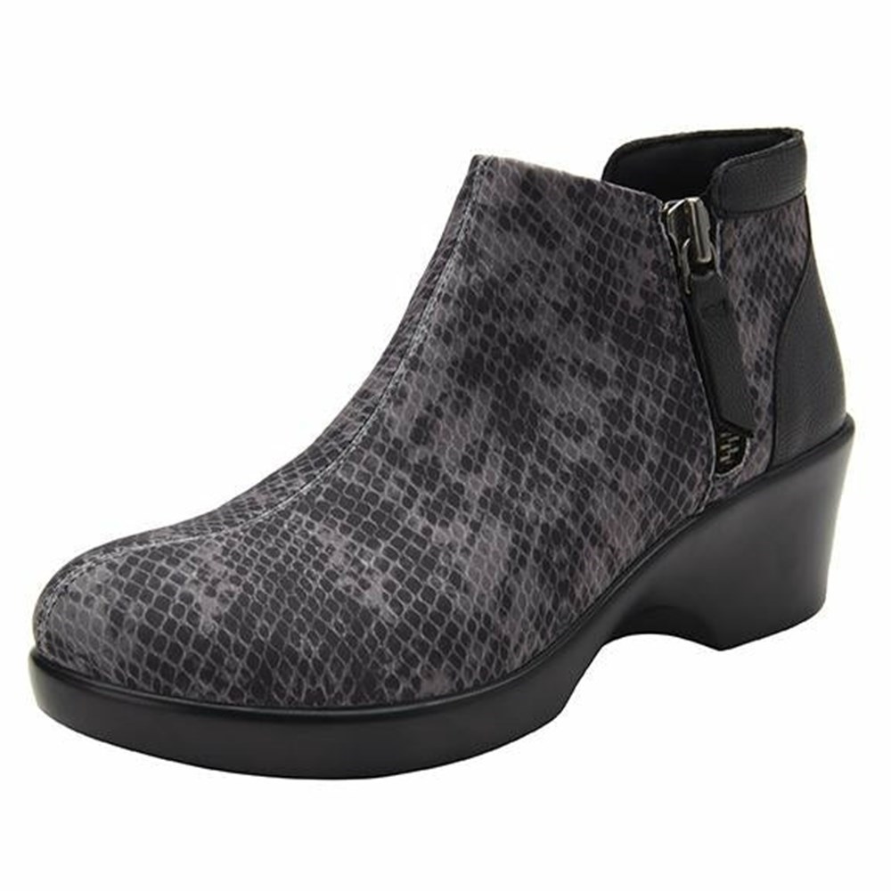 Black Alegria Sloan Snake Women\'s Boots | 578TCLUWA