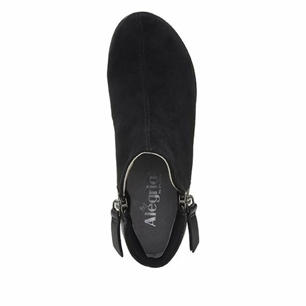 Black Alegria Sloan Suede Women's Boots | 279KMFDYA