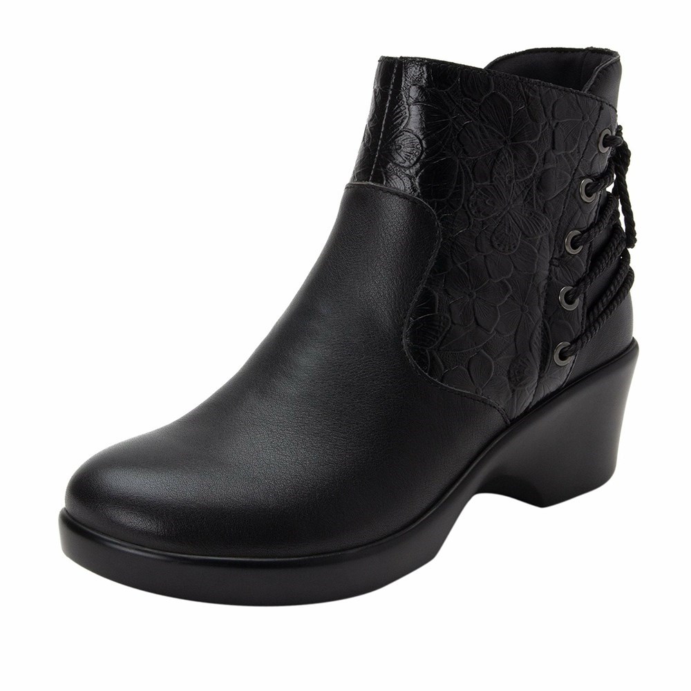 Black Alegria Stevee Cute Stuff Ink Women\'s Boots | 670KNESMP