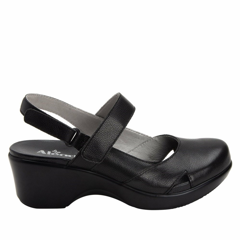 Black Alegria Tarah Casual Women's Wedge & Heels | 789YQOHSX