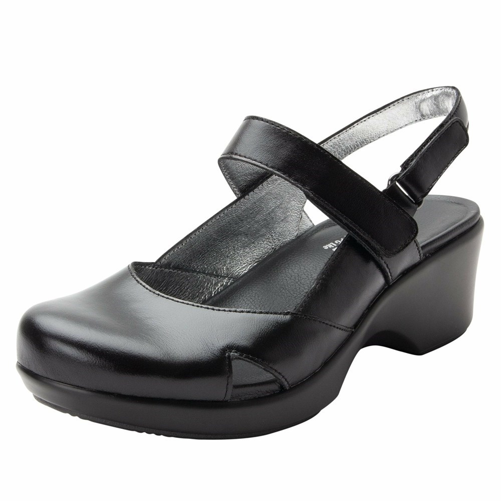 Black Alegria Tarah Jet Luster Women\'s Mary Jane Shoes | 053PYLBQZ