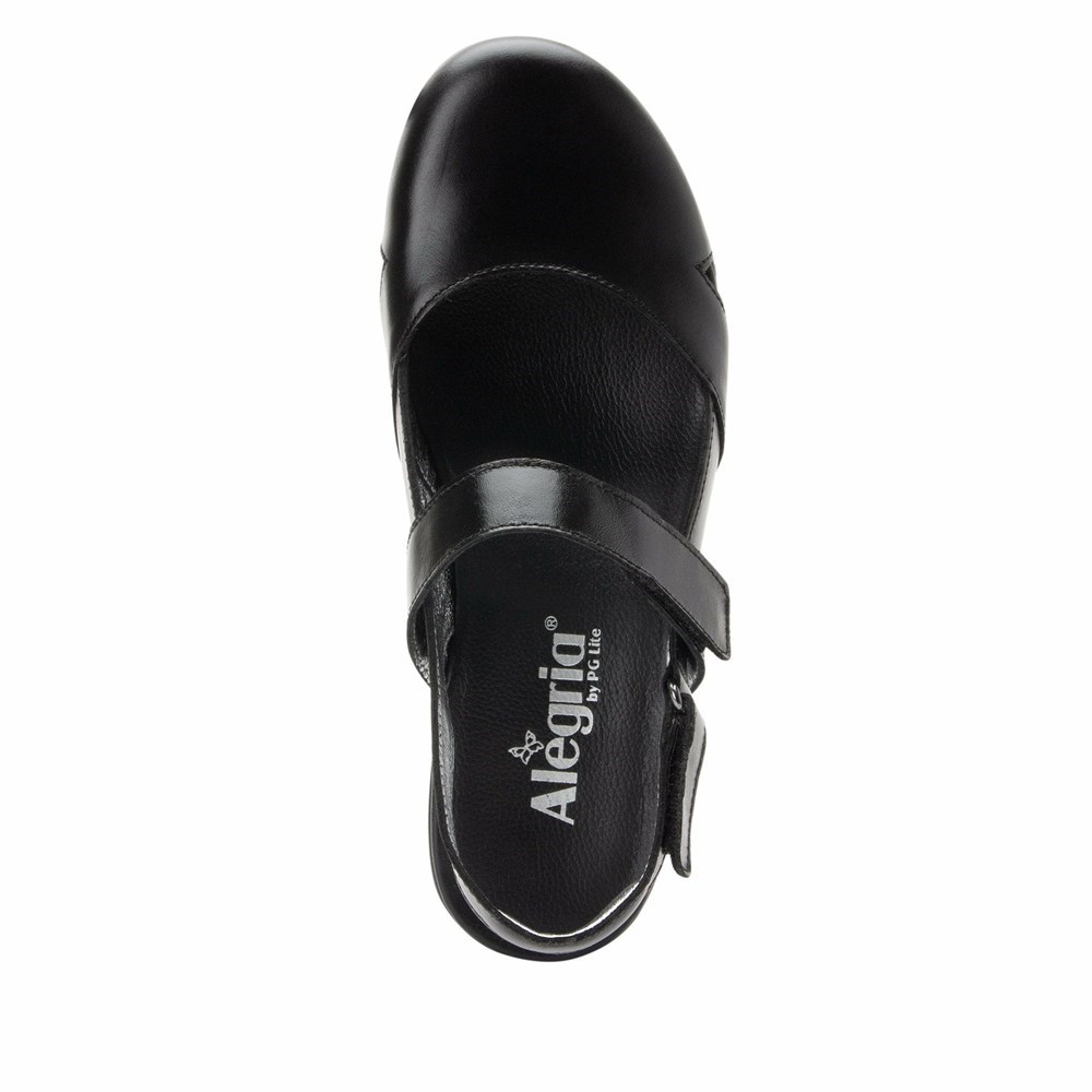 Black Alegria Tarah Jet Luster Women's Wedge & Heels | 251ZSDNYO