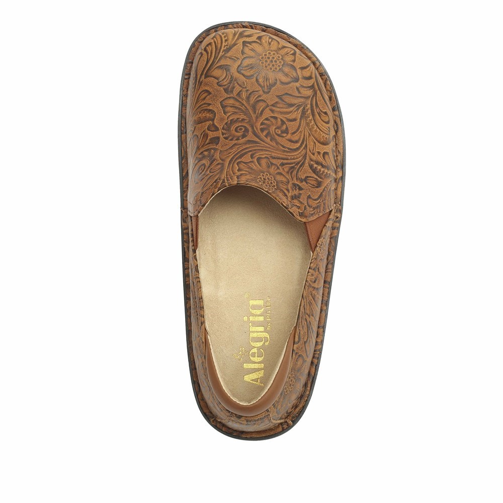 Brown Alegria Debra Embossible Tawny Women's Slip On Shoes | 913YUOIXC