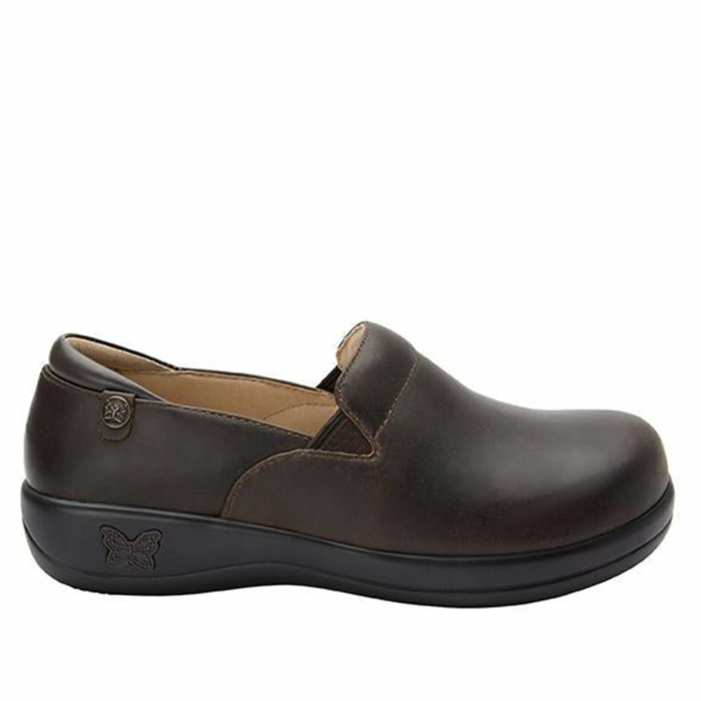 Brown Alegria Keli Oiled Professional Women's Slip On Shoes | 614GXVBJK