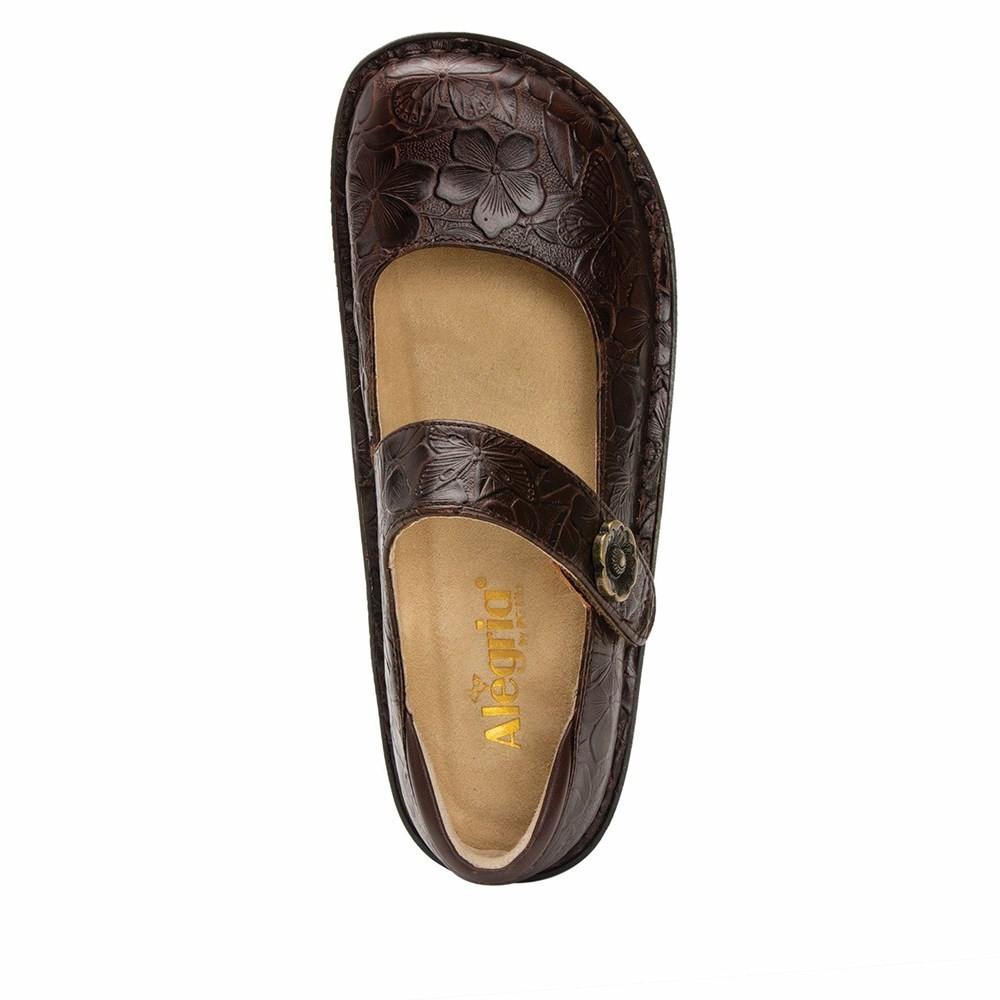 Brown Alegria Paloma Flutter Choco Women's Mary Jane Shoes | 830NISBXR