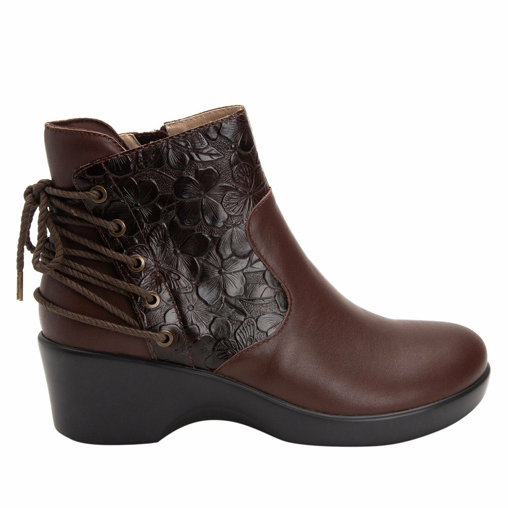 Brown Alegria Stevee Cute Stuff Cocoa Women's Boots | 037MIKTHF