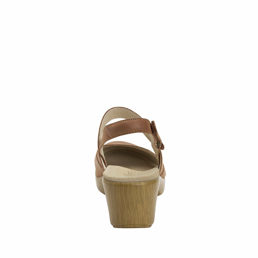 Brown Alegria Tarah Cognac Women's Wedge & Heels | 354HFGWLR