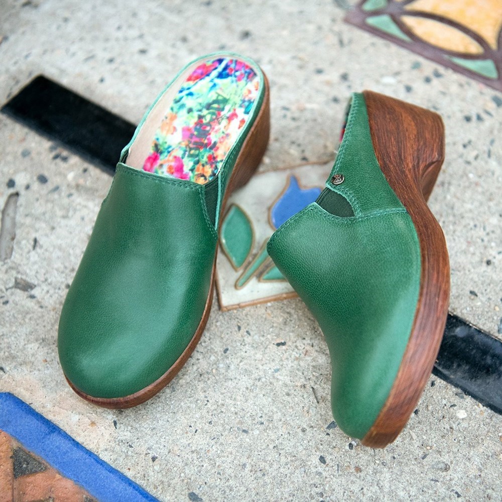 Flowers Alegria Sereniti Aged Jade Women's Clogs & Nursing Shoes | 397RQZGVA