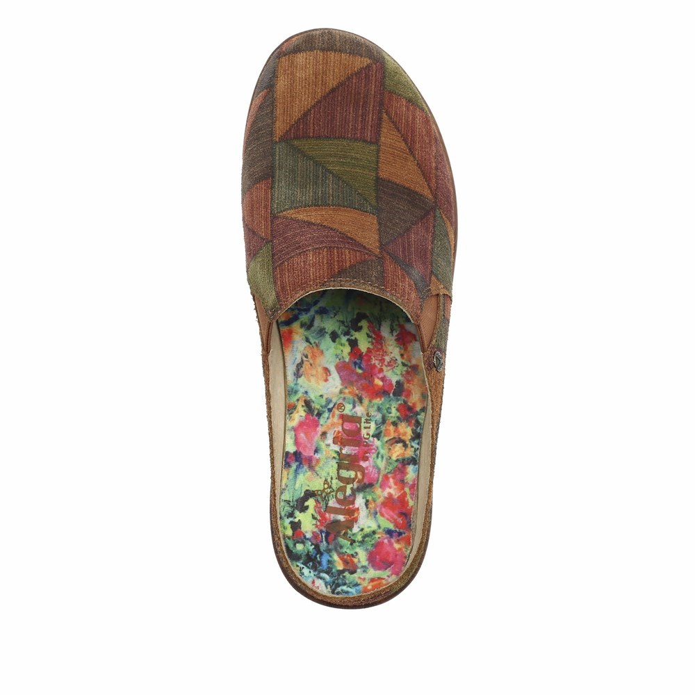 Green Alegria Sereniti Patchwork Women's Clogs & Nursing Shoes | 695ITFPMR