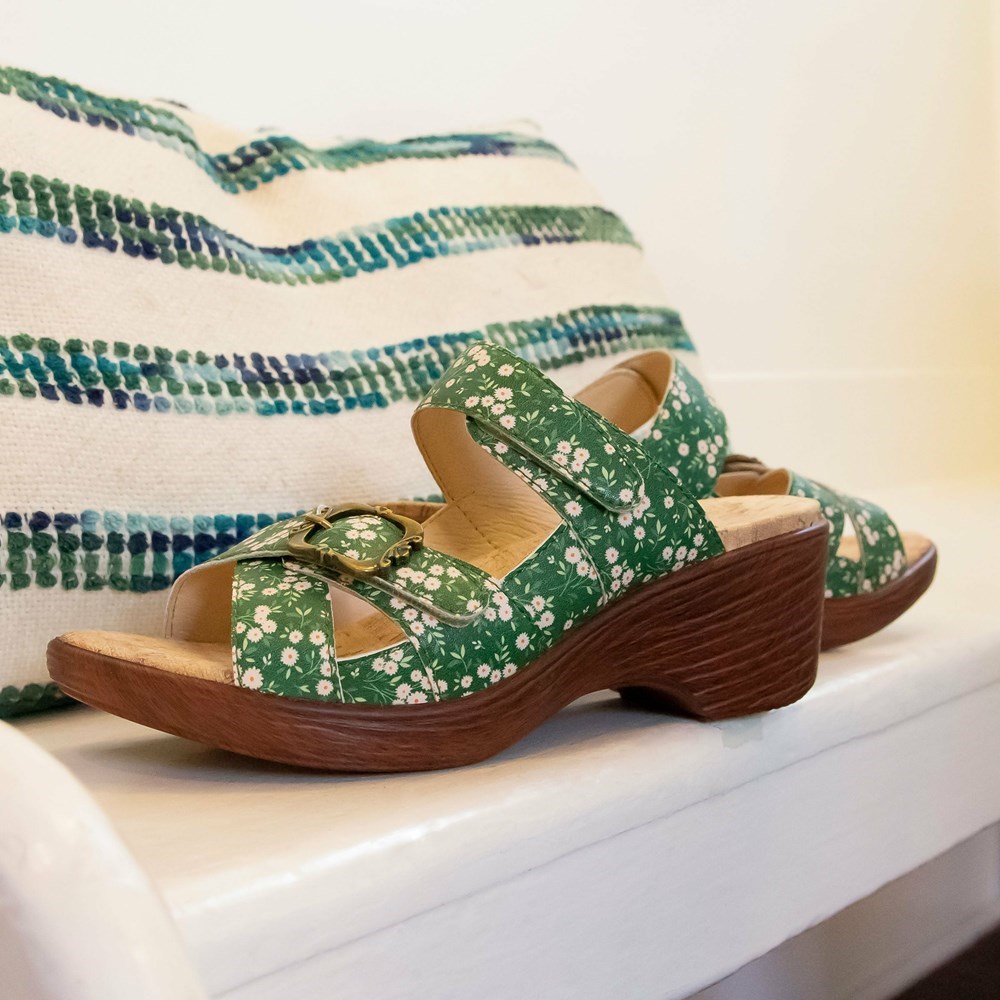 Green Alegria Sierra Green Acres Sandal Women's Wedge & Heels | 807EQWYCF