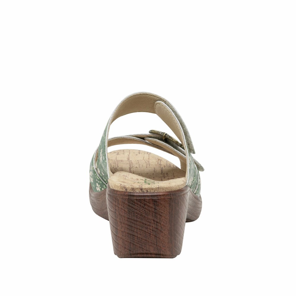 Green Alegria Sierra Green Acres Sandal Women's Wedge & Heels | 807EQWYCF