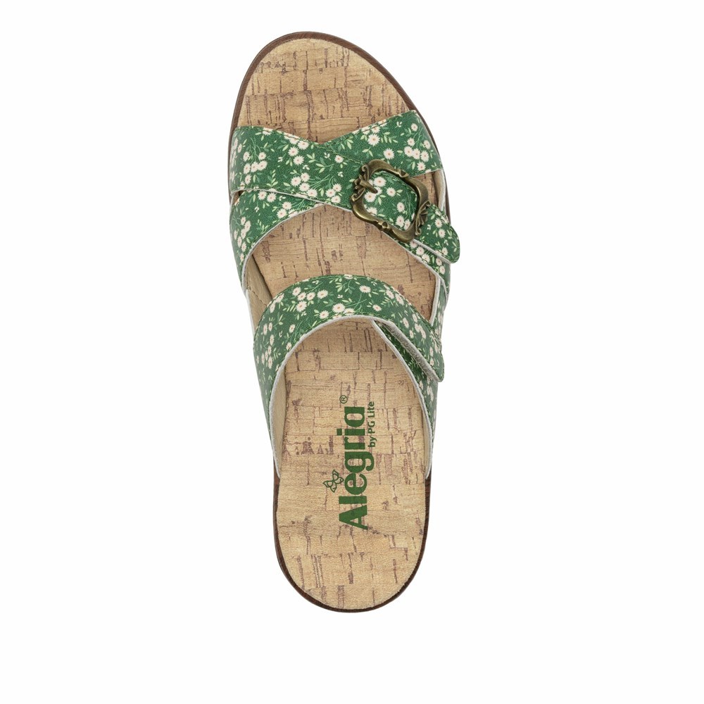 Green Alegria Sierra Green Acres Sandal Women's Wedge & Heels | 807EQWYCF