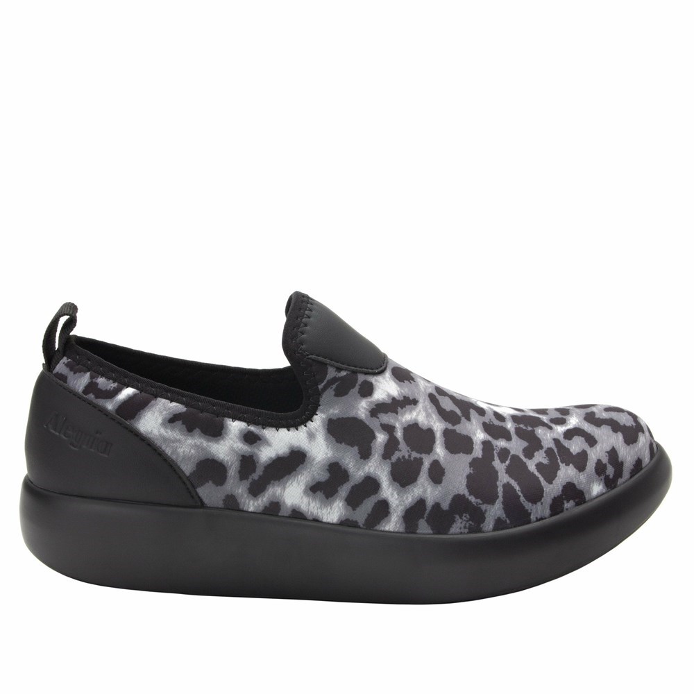 Grey Alegria Eden Leopard Women's Slip On Shoes | 948VKLNUX