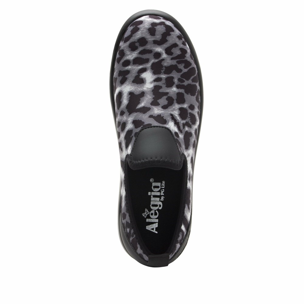 Grey Alegria Eden Leopard Women's Slip On Shoes | 948VKLNUX