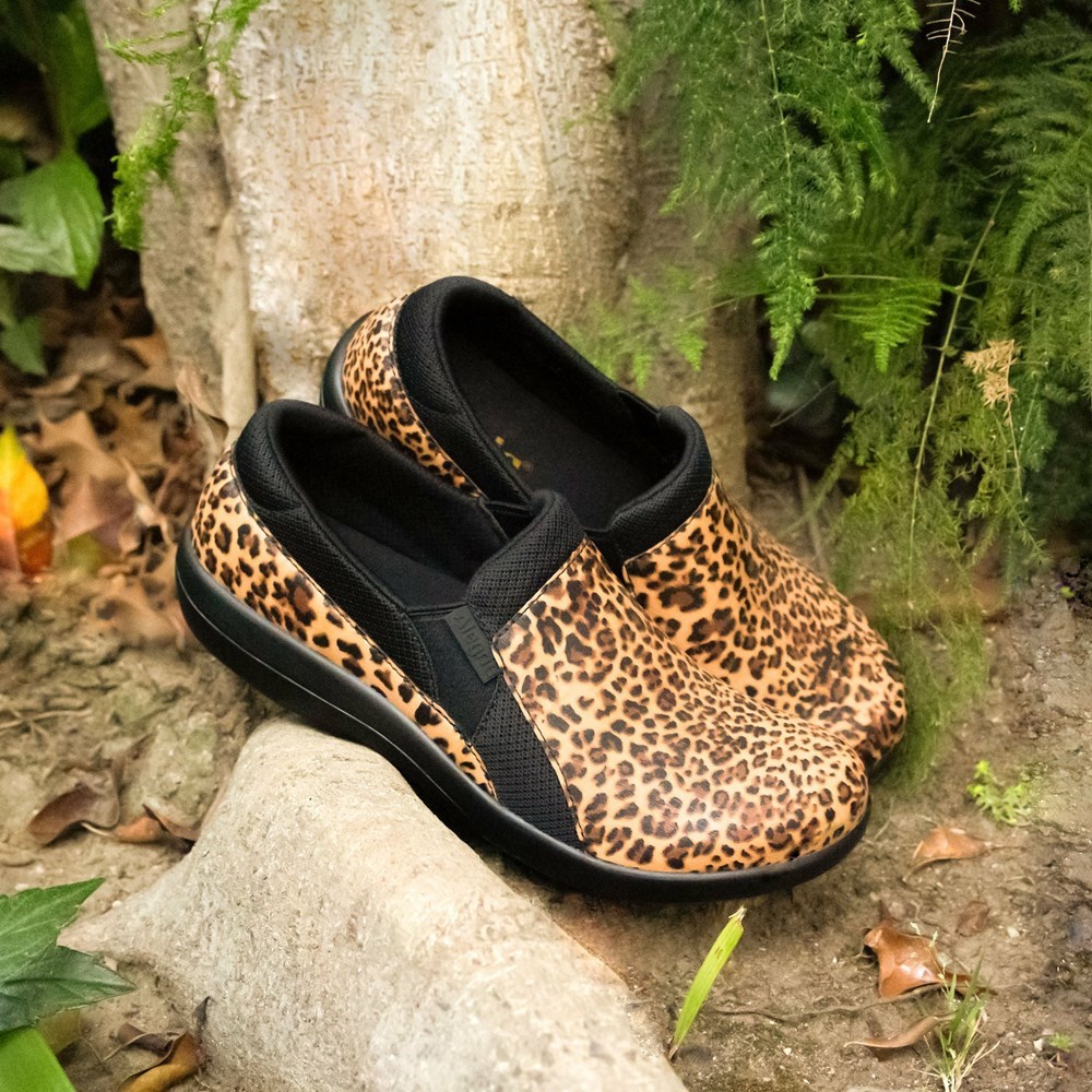 Leopard Print Alegria Duette Fierce Women's Slip On Shoes | 239DULEJT