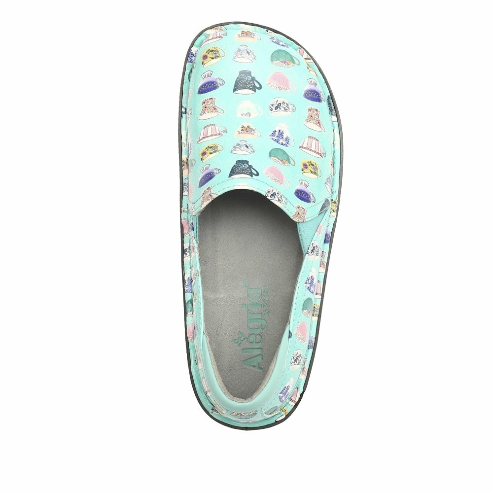 Light Blue Alegria Debra Teacup Aqua Women's Slip On Shoes | 618OHIPSE