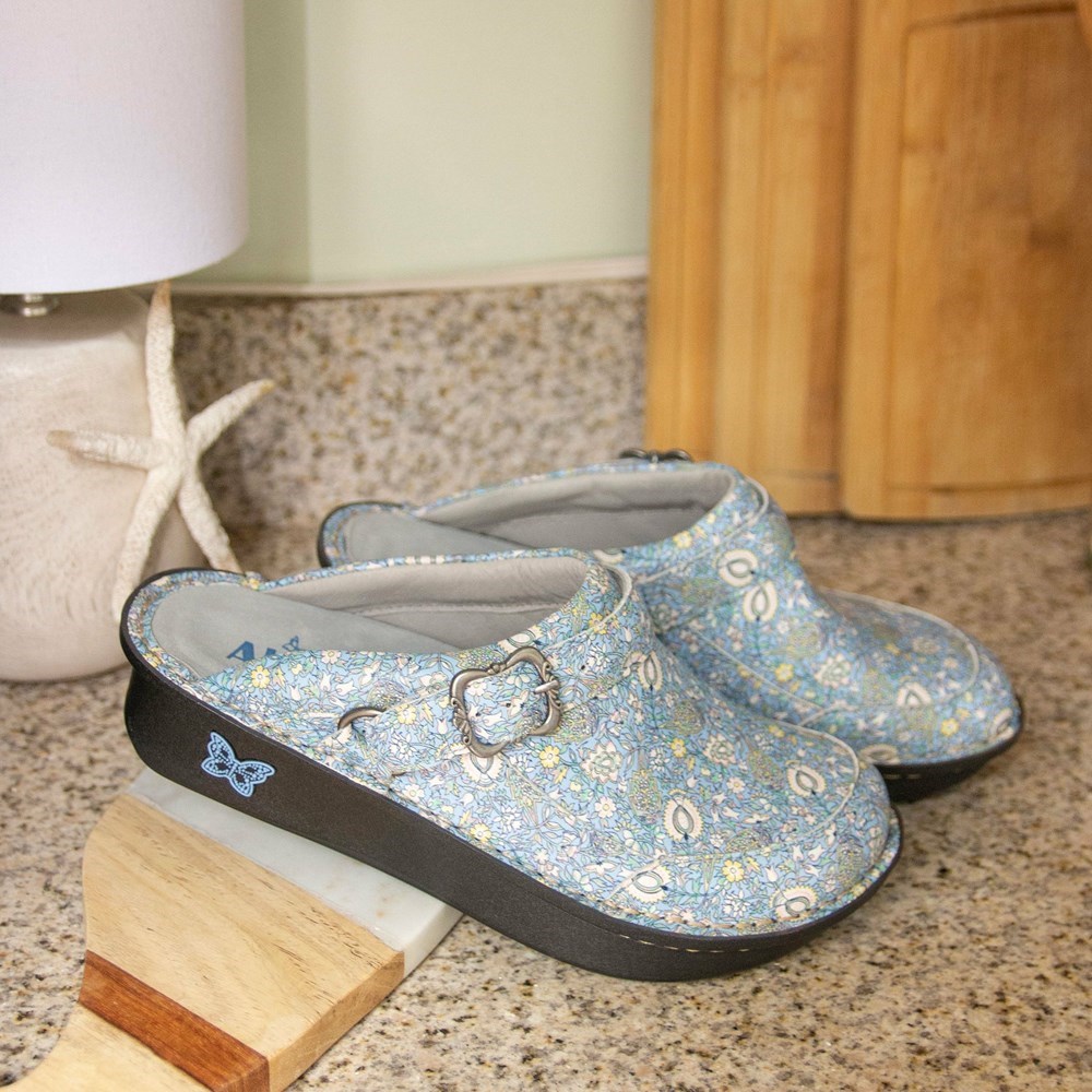 Light Blue Alegria Seville Smooth Jazz Women's Clogs & Nursing Shoes | 961REJHSP