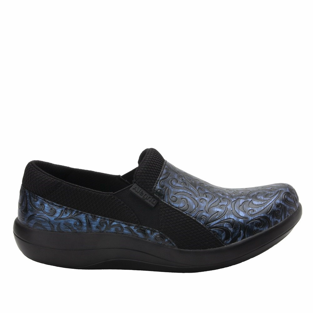 Navy Alegria Duette Steel Women's Slip On Shoes | 492WBFRKQ