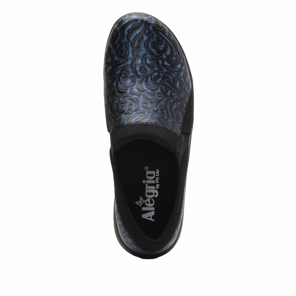 Navy Alegria Duette Steel Women's Slip On Shoes | 492WBFRKQ