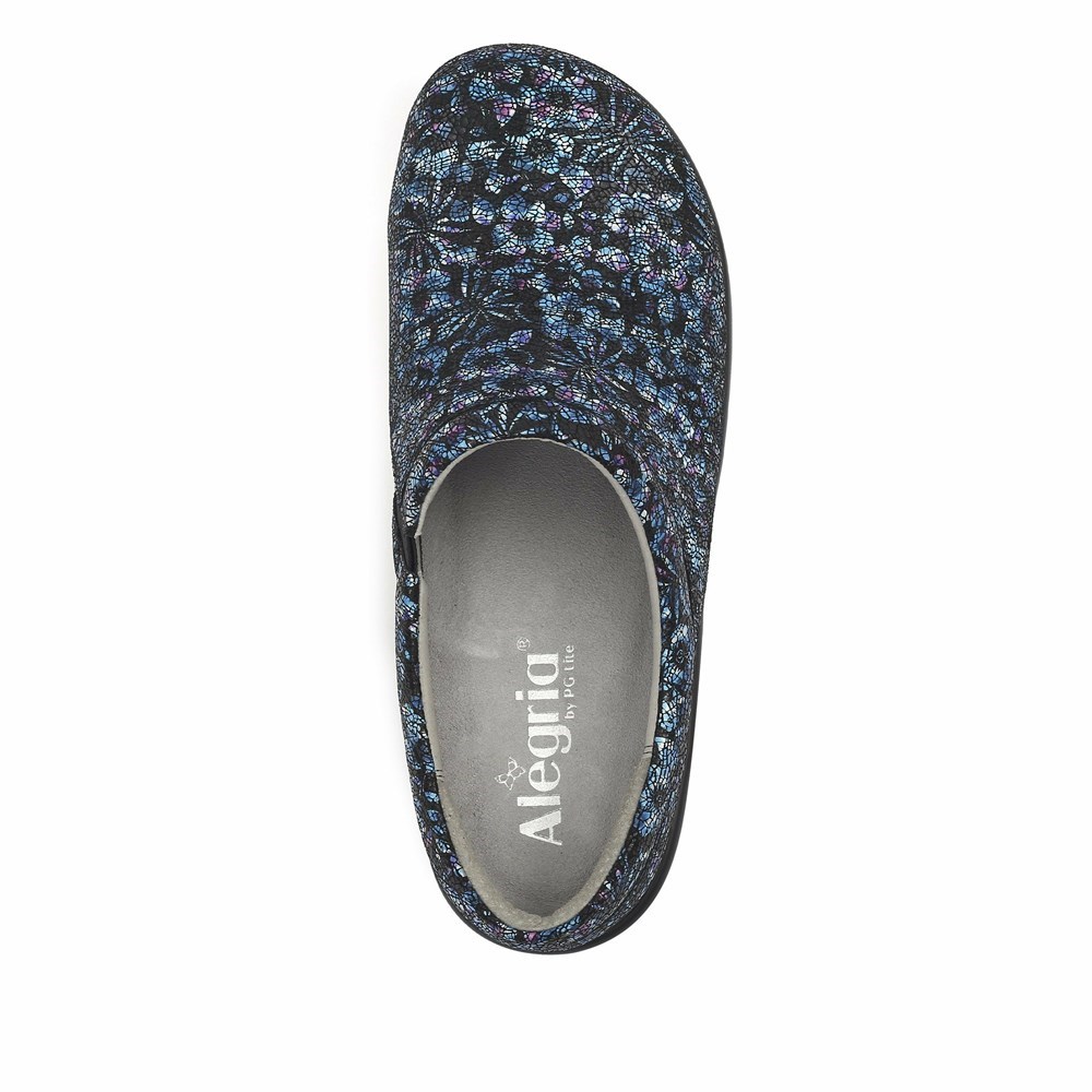 Navy Alegria Kayla Burst Professional Women's Slip On Shoes | 758TNHSZV