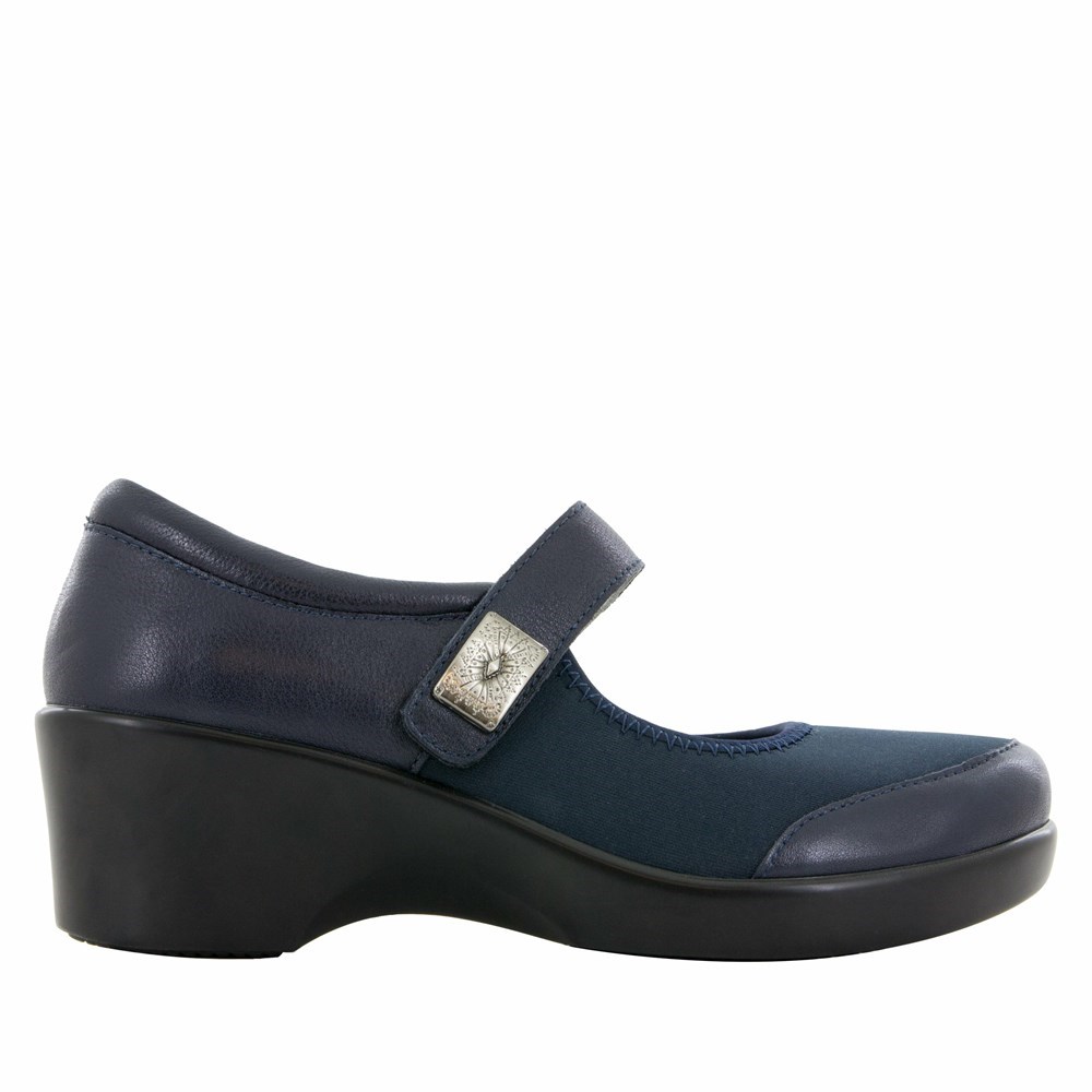 Navy Alegria Maya Slate Women's Mary Jane Shoes | 483VIGSXK