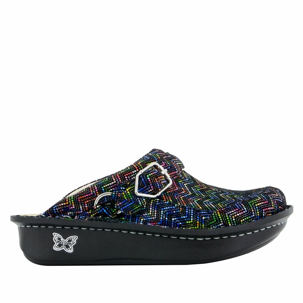 Navy Alegria Seville Ric Rack Rainbow Women's Slip On Shoes | 581SCBOJY