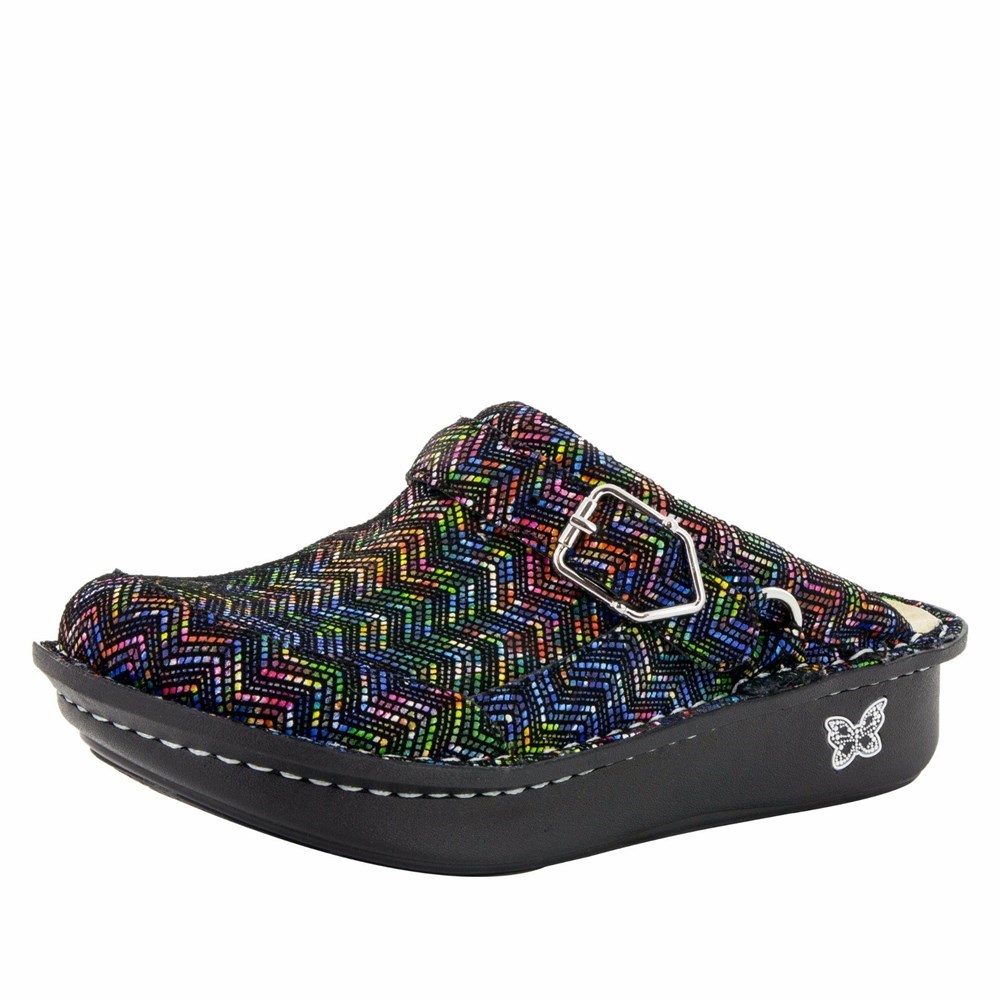 Navy Alegria Seville Ric Rack Rainbow Women\'s Slip On Shoes | 581SCBOJY